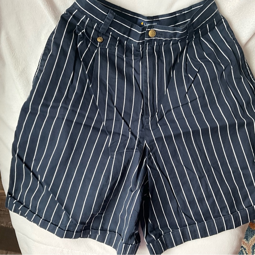 Vintage Liz Claiborne sport 80s Navy Striped Shorts